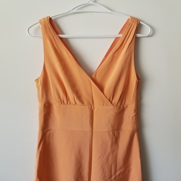 J CREW Sophia 100% Silk Tricotine Dress Size 4 Petite - Peach Orange - Picture 4 of 13